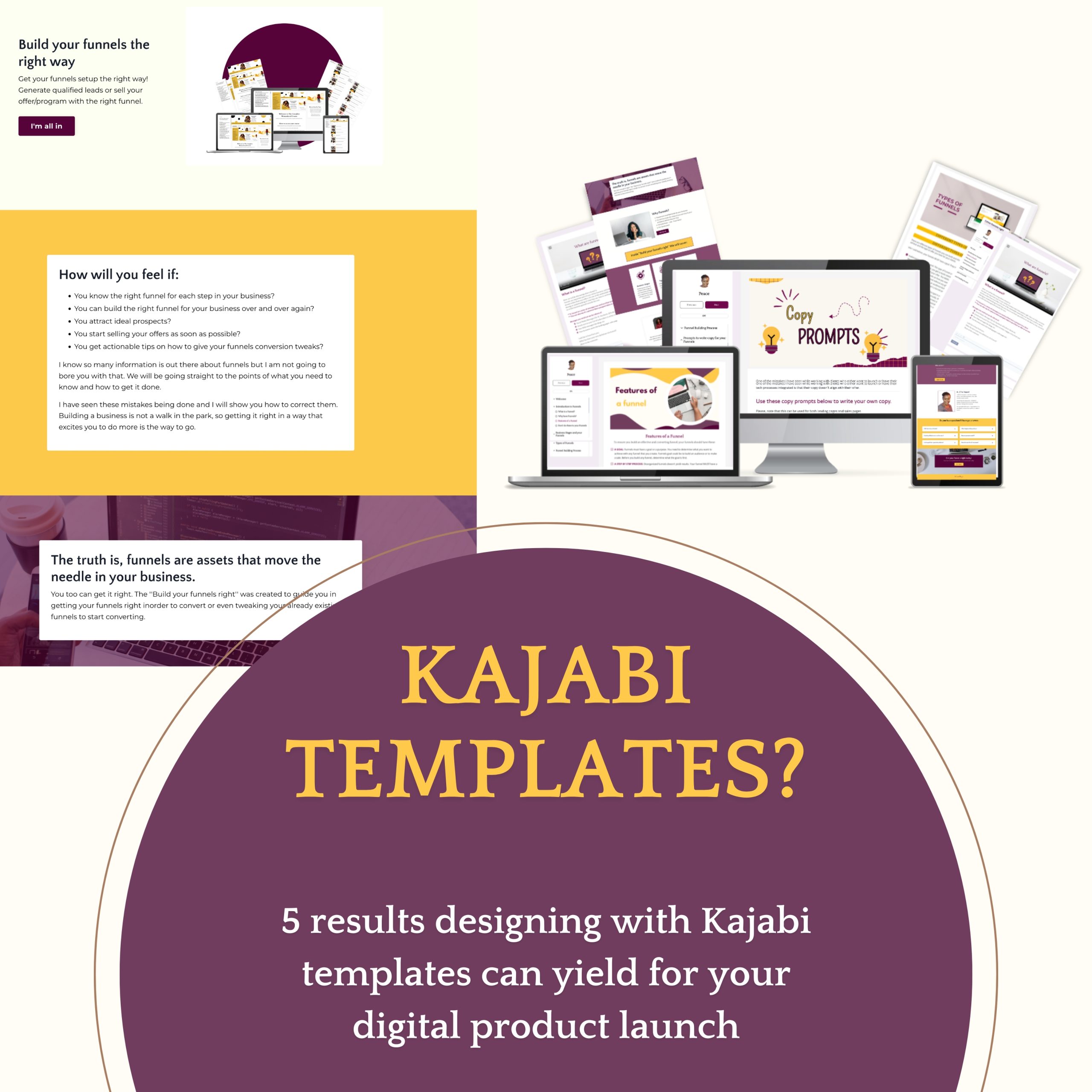Kajabi Templates? 5 results designing with Kajabi templates can yield for your digital product launch